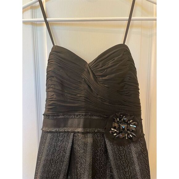 🆕 BCBGMAXAZRIA Women's Black Strapless Knee Length Cocktail Dress Size 2 - Picture 4 of 14